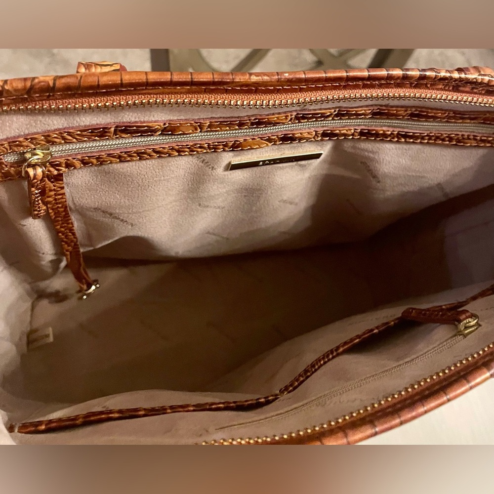 BRAHMIN NWT RED GOLD BRONZE LARGE SHOULDER TOTE, VGUC with Registration Card - Picture 5 of 5
